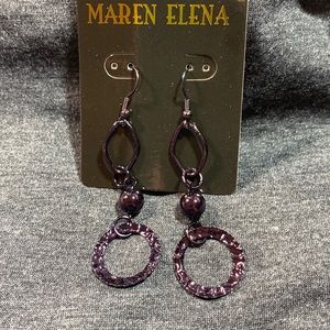 Beautiful dark purple drop earrings.